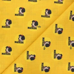 Coupon 100 cm x 140 cm Tissu coton cretonne Mafalda - jaune