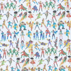 Coupon 100 cm x 145 cm Tissu coton cretonne Strongest team - blanc