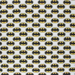 Coupon 100 cm x 150 cm Tissu coton cretonne Batman sign - blanc