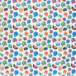 Coupon 100 cm x 145 cmTissu coton cretonne Super masks - blanc