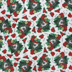 Coupon 100 cm x 148 cm Tissu coton cretonne Frida Kahlo and roses - blanc
