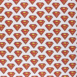 Coupon 100 cm x 150 cm Tissu coton cretonne Superman - blanc