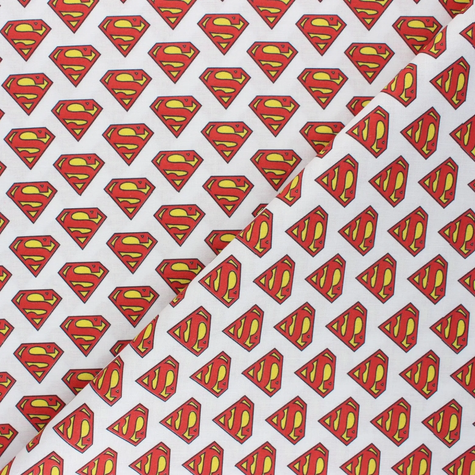 Coupon 100 cm x 150 cm Tissu coton cretonne Superman - blanc