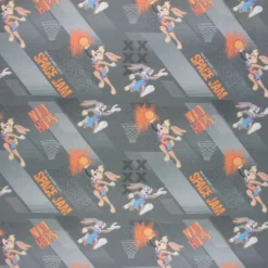 Coupon 100 cm x 140 cm Tissu coton cretonne Space Jam Mad hops - gris