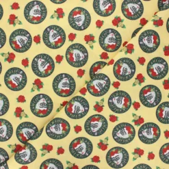 Coupon 100 cm x 148 cm Tissu coton cretonne Frida Kahlo caps - jaune