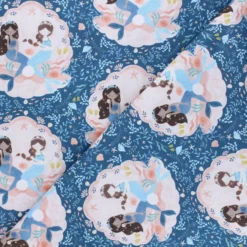 Coupon 100 cm x 110 cm Tissu coton Dear Stella Shell we dance - Lookin' swell seashell - bleu