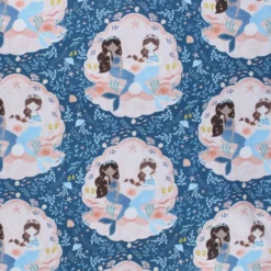 Coupon 100 cm x 110 cm Tissu coton Dear Stella Shell we dance - Lookin' swell seashell - bleu