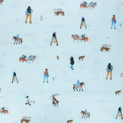 Coupon 100 cm x 110 cm Tissu coton Dear Stella Wanted - High noon - bleu