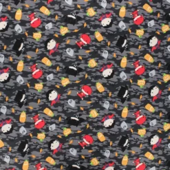 Coupon 100 cm x 110 cm Tissu coton Halloween Boy power Kawaii - gris