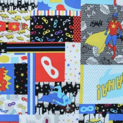 Coupon 100 cm x 110 cm Tissu coton Heroes wear masks - Superhero blocks
