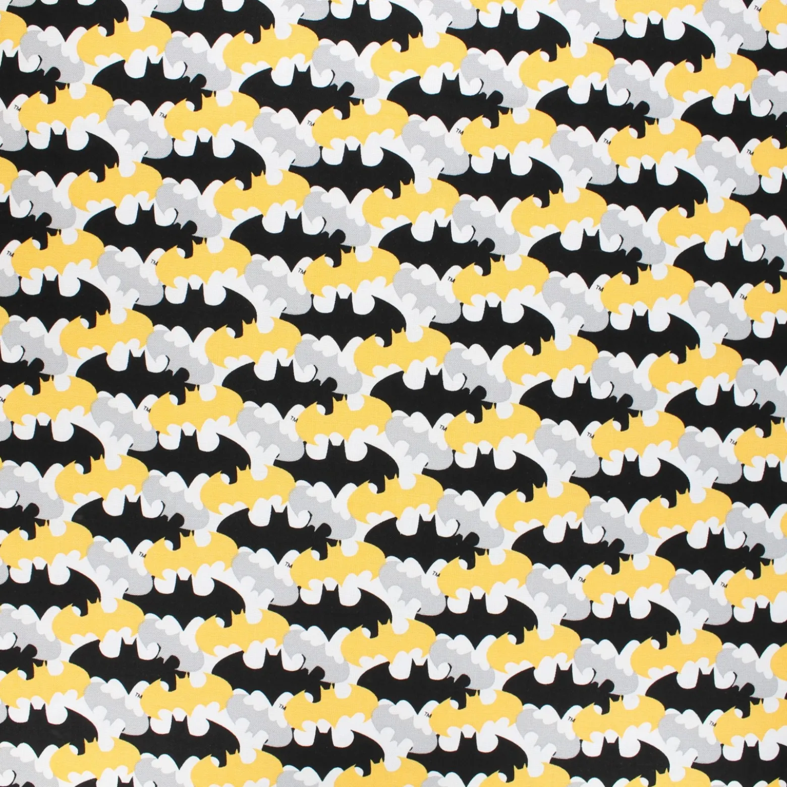 Coupon 100 cm x 110 cm Tissu coton Justice league Batman retro camo - blanc