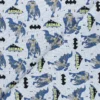 Coupon 100 cm x 110 cm Tissu coton Justice league Batman - gris