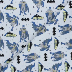 Coupon 100 cm x 110 cm Tissu coton Justice league Batman - gris