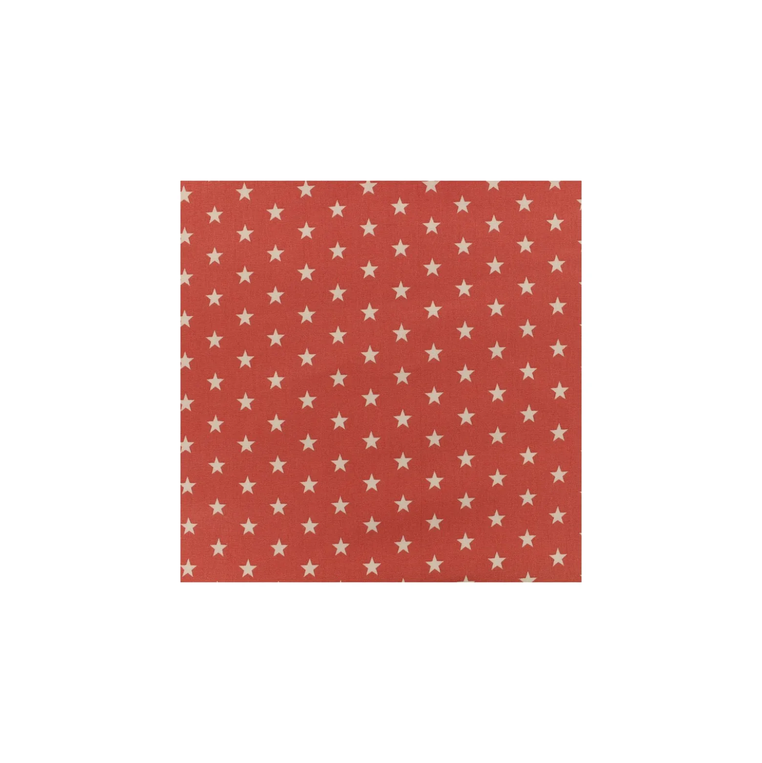 Coupon 100 cm X 140 cm -Tissu coton Popeline Poppy - Etoiles blanches - corail