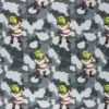Coupon 100 cm x 140 cm Tissu french terry Camo Shrek - gris