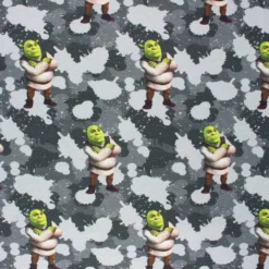 Coupon 100 cm x 140 cm Tissu french terry Camo Shrek - gris