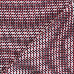 Coupon 100 cm x 145 cm Tissu jacquard Jackson - marine et rouge