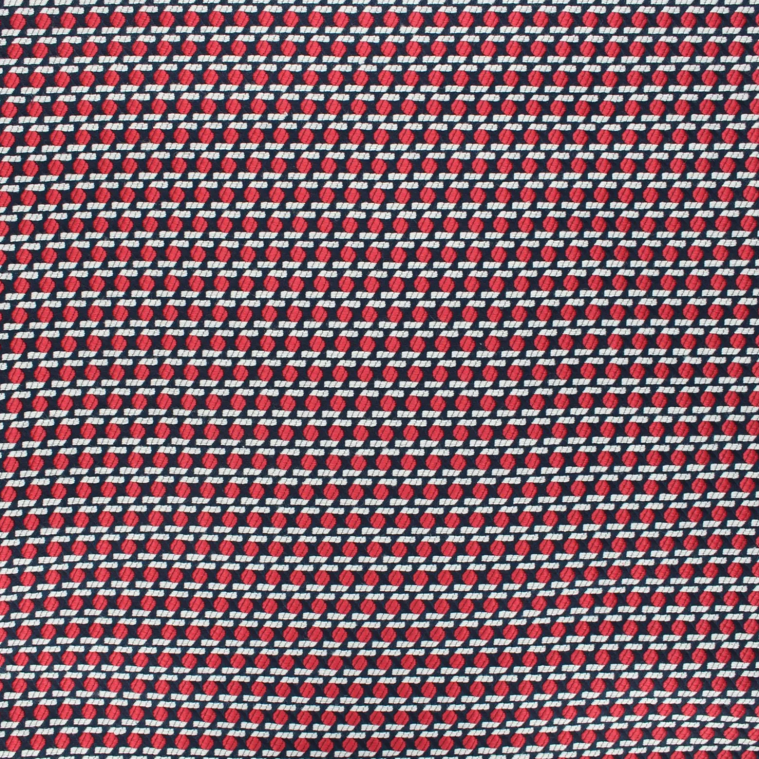 Coupon 100 cm x 145 cm Tissu jacquard Jackson - marine et rouge
