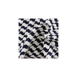 Coupon 100 cm x 130 cm Tissu jacquard stretch Vague - bleu nuit