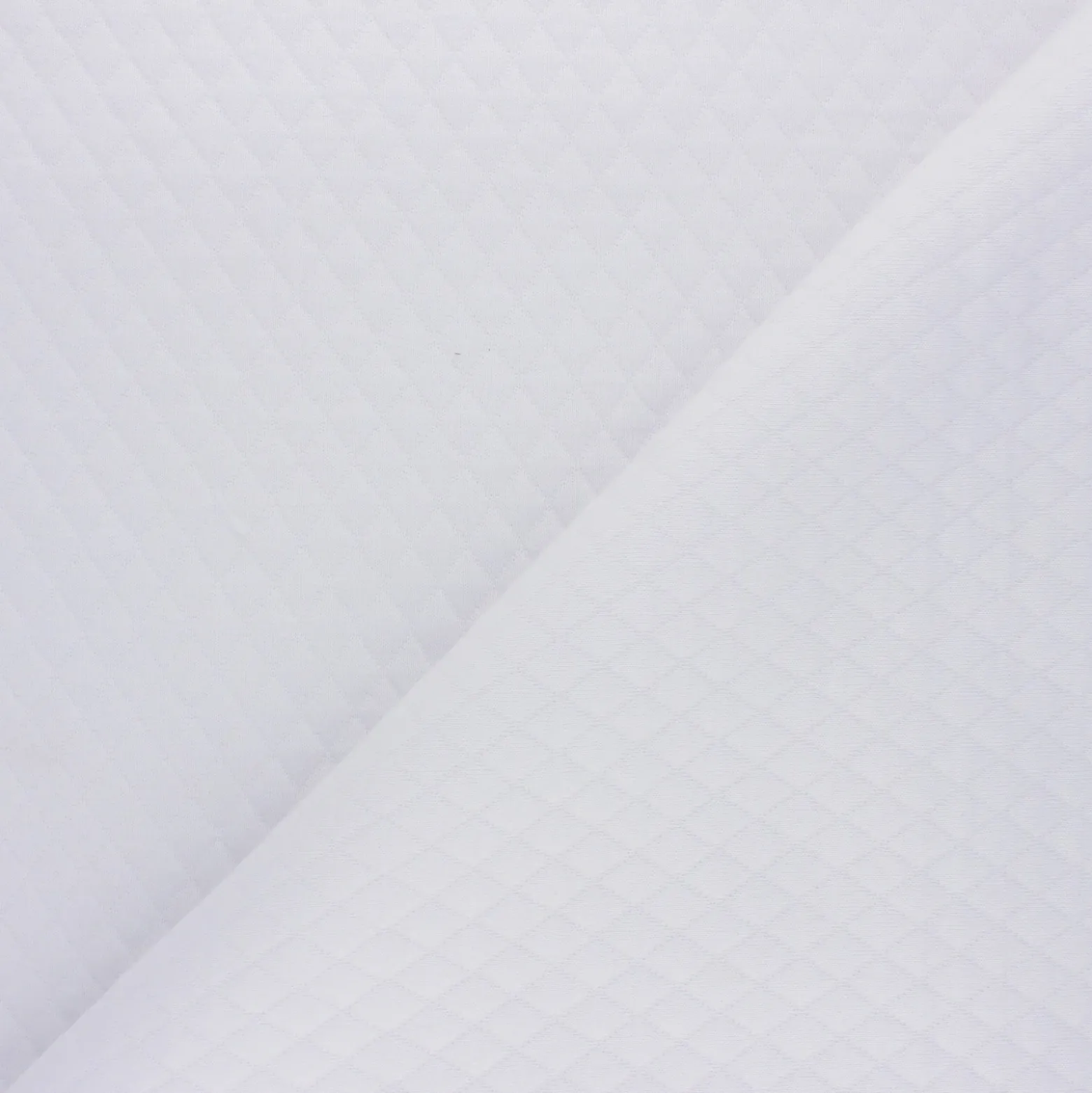 Coupon 139 cm x 150 cm Tissu jersey matelassé bambou - blanc