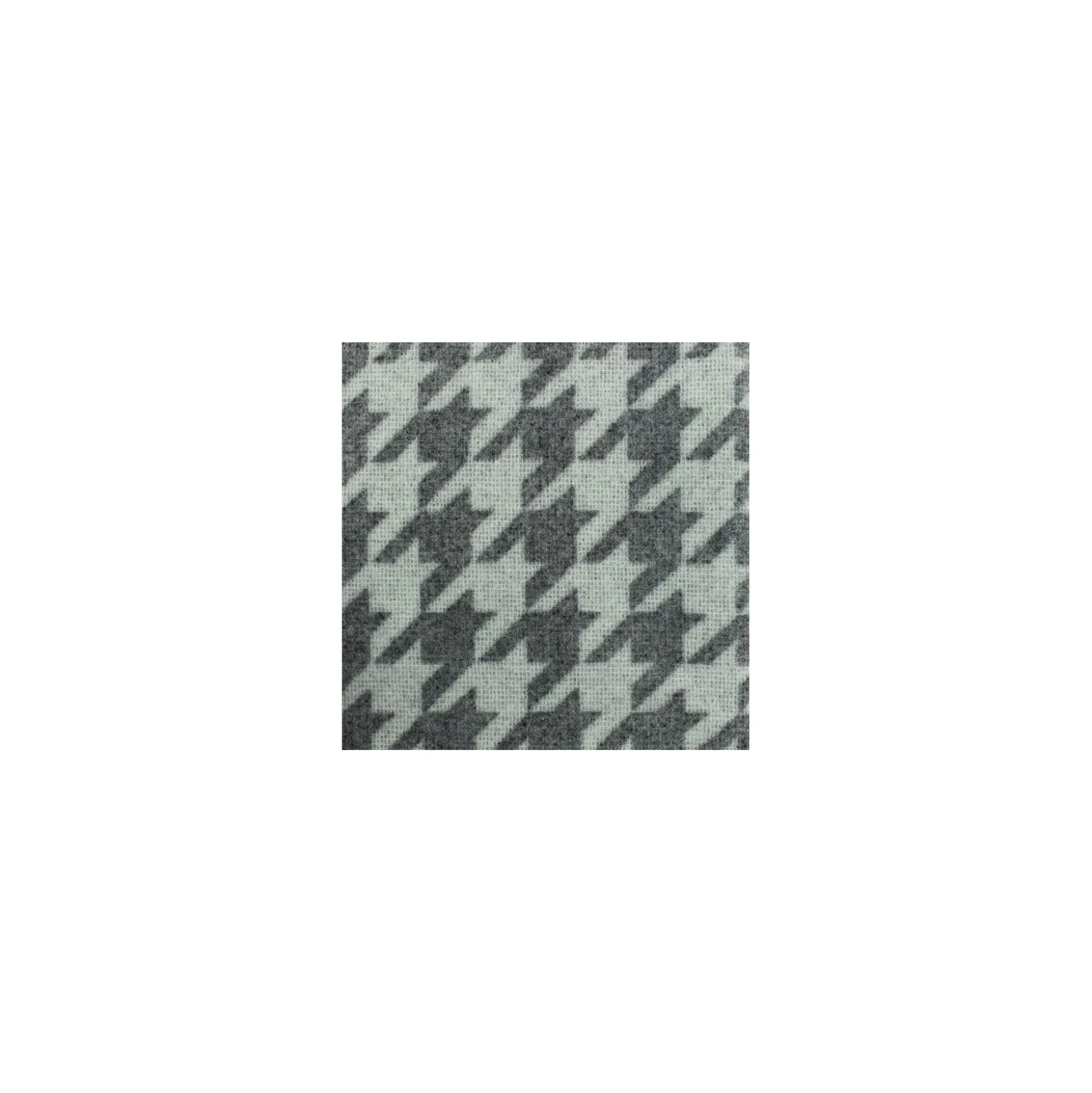 Coupon 100 cm x 150 cm Tissu lainage Pied de poule - gris chiné/blanc
