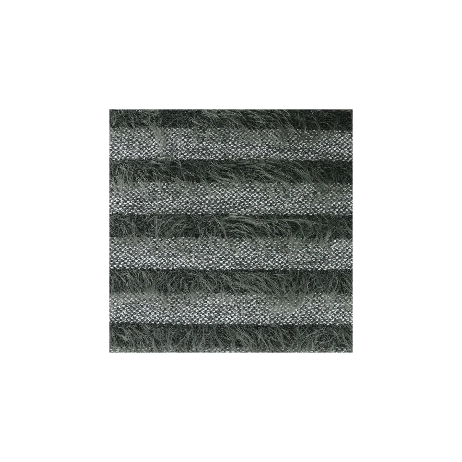 Coupon 150 cm x 135 cm Tissu Maille rayures à poil long - kaki