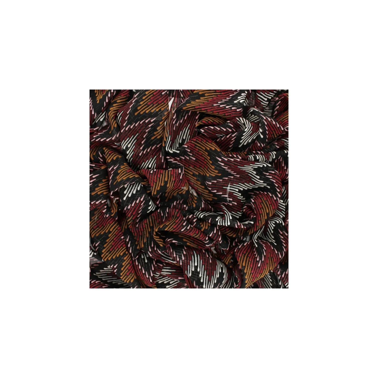 Coupon 100 cm x 140 cm Tissu Mousseline lurex Misso - brique
