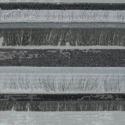 Coupon 100 cm x 140 cm Tissu Paillettes sur tulle Franges Charleston - noir