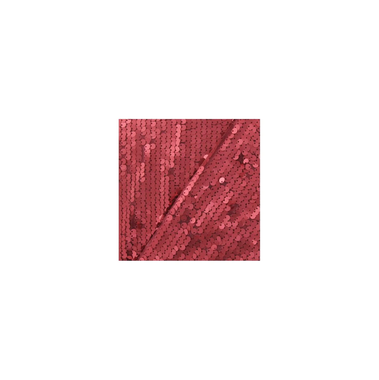 Coupon 80 cm x 130 cm Tissu paillettes sirène mat grenadine
