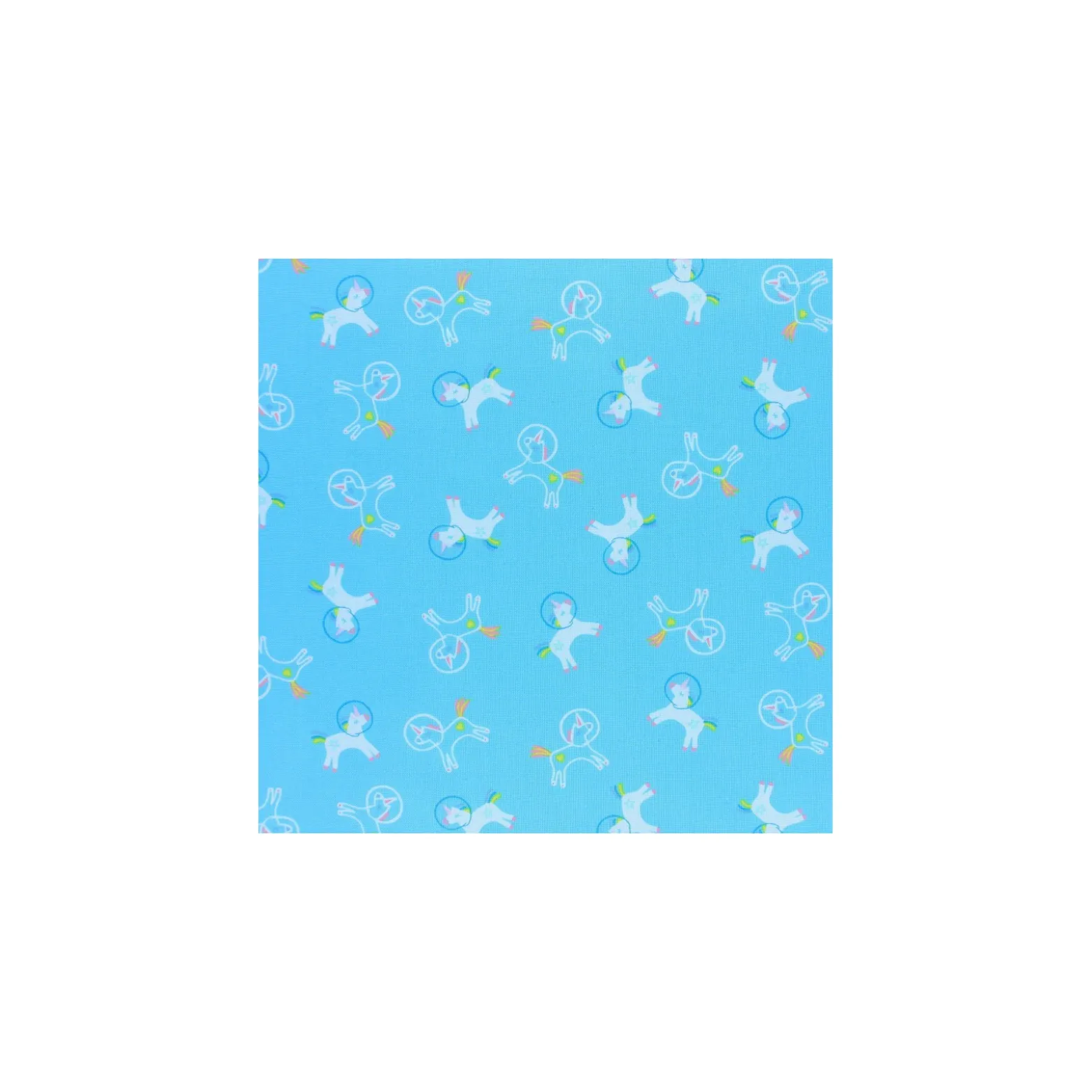 Coupon 100 cm x 110 cm Tissu Popeline Dear Stella Space magic - Unicorns Space bleu