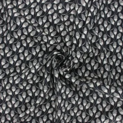 Coupon 100 cm x 140 cm Tissu popeline satinée Clover blossom - noir
