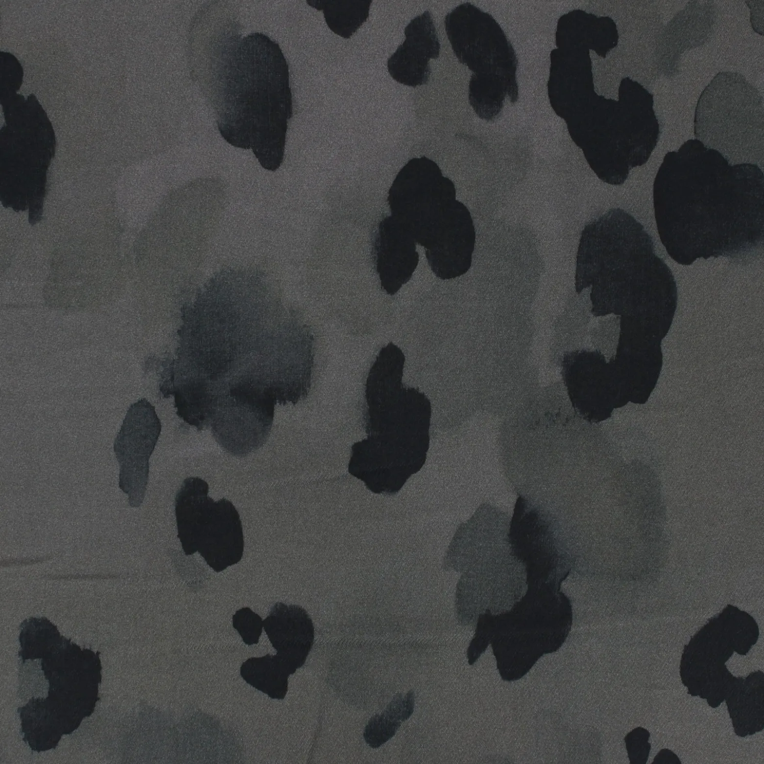 Coupon 100 cm x 145 cm Tissu sergé de viscose Ink stains - kaki foncé