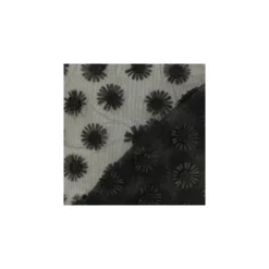 Coupon 150 cm x 156 cm Tissu tulle brodé Daisy 3D - noir
