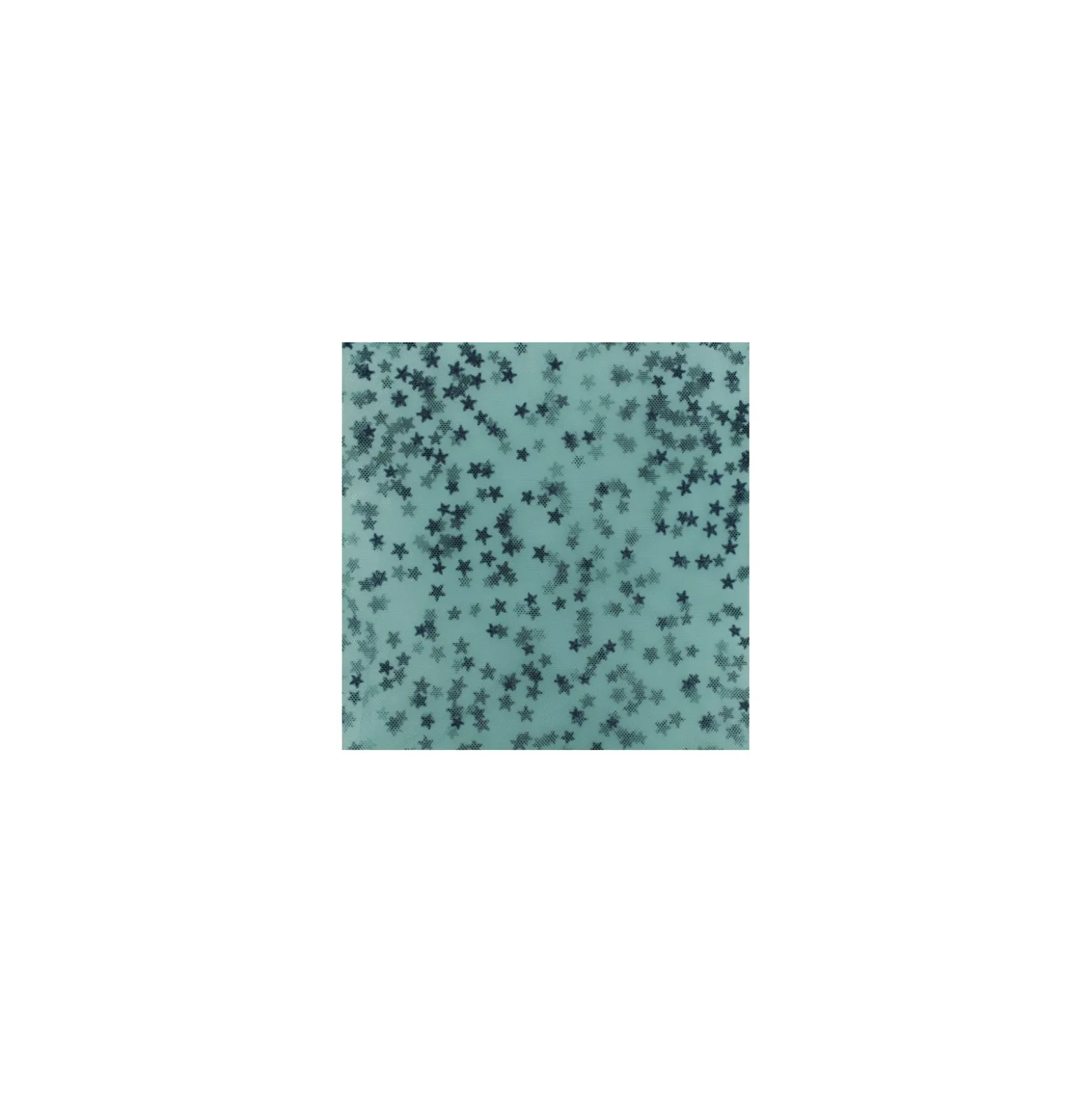 Coupon 100 cm x 135 cm Tissu tulle floqué haute qualité étoile - Céladon