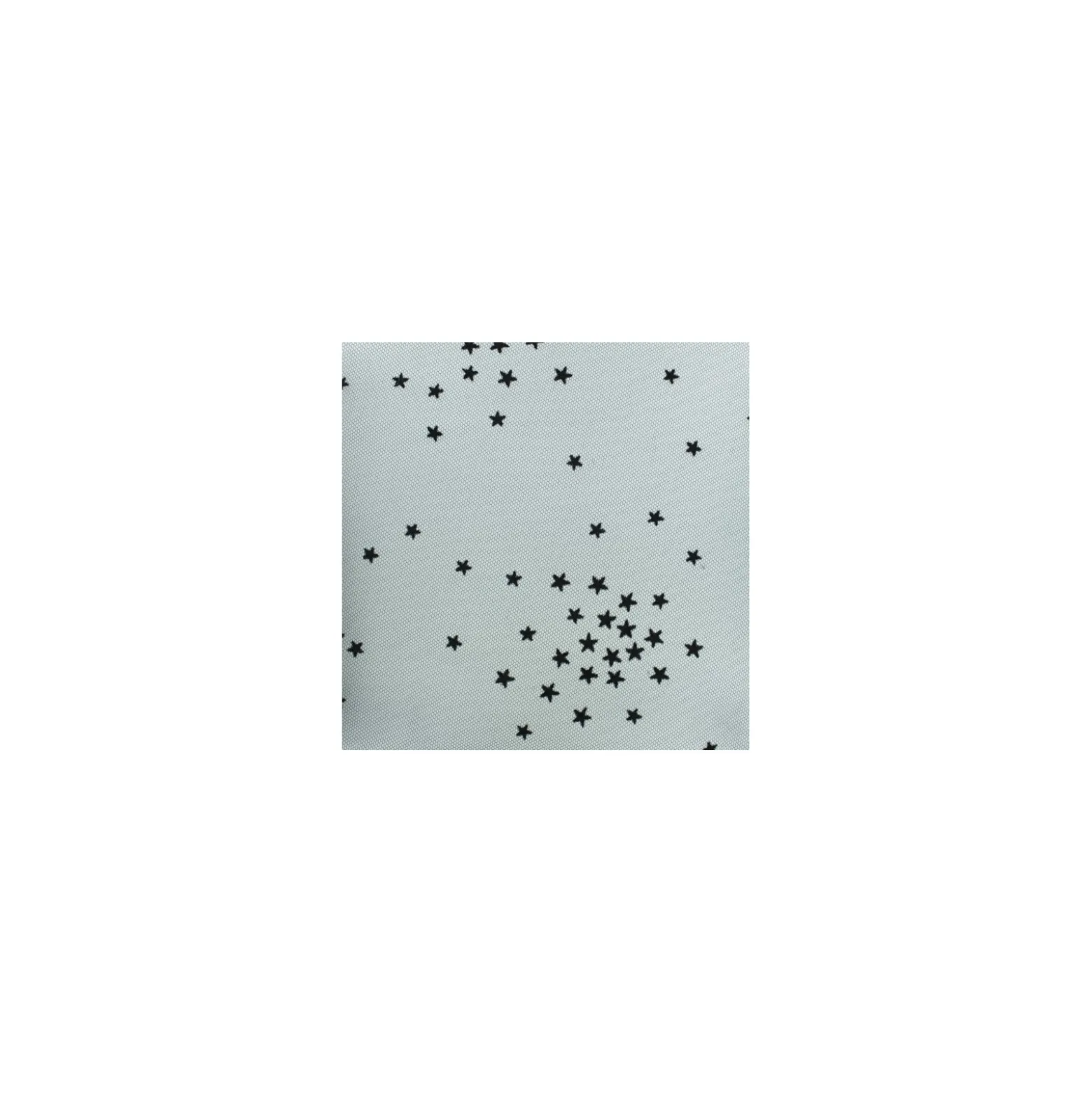 Coupon 100 cm x 135 cm Tissu tulle floqué haute qualité étoile - noir