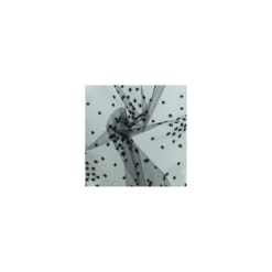 Coupon 100 cm x 135 cm Tissu tulle floqué haute qualité étoile - noir