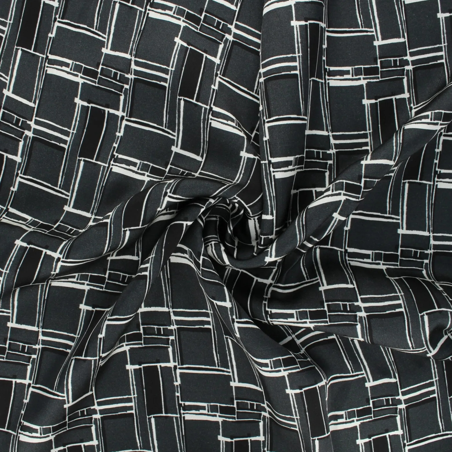 Coupon 50 cm x 130 cm Tissu viscose satin Grafika - gris foncé