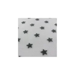 Coupon 100 cm x 145 cm Tulle luxe floqué Etoiles inox/gris