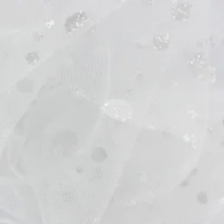 Coupon 150 cm x 140 cm Tulle pastilles paillettées blanc