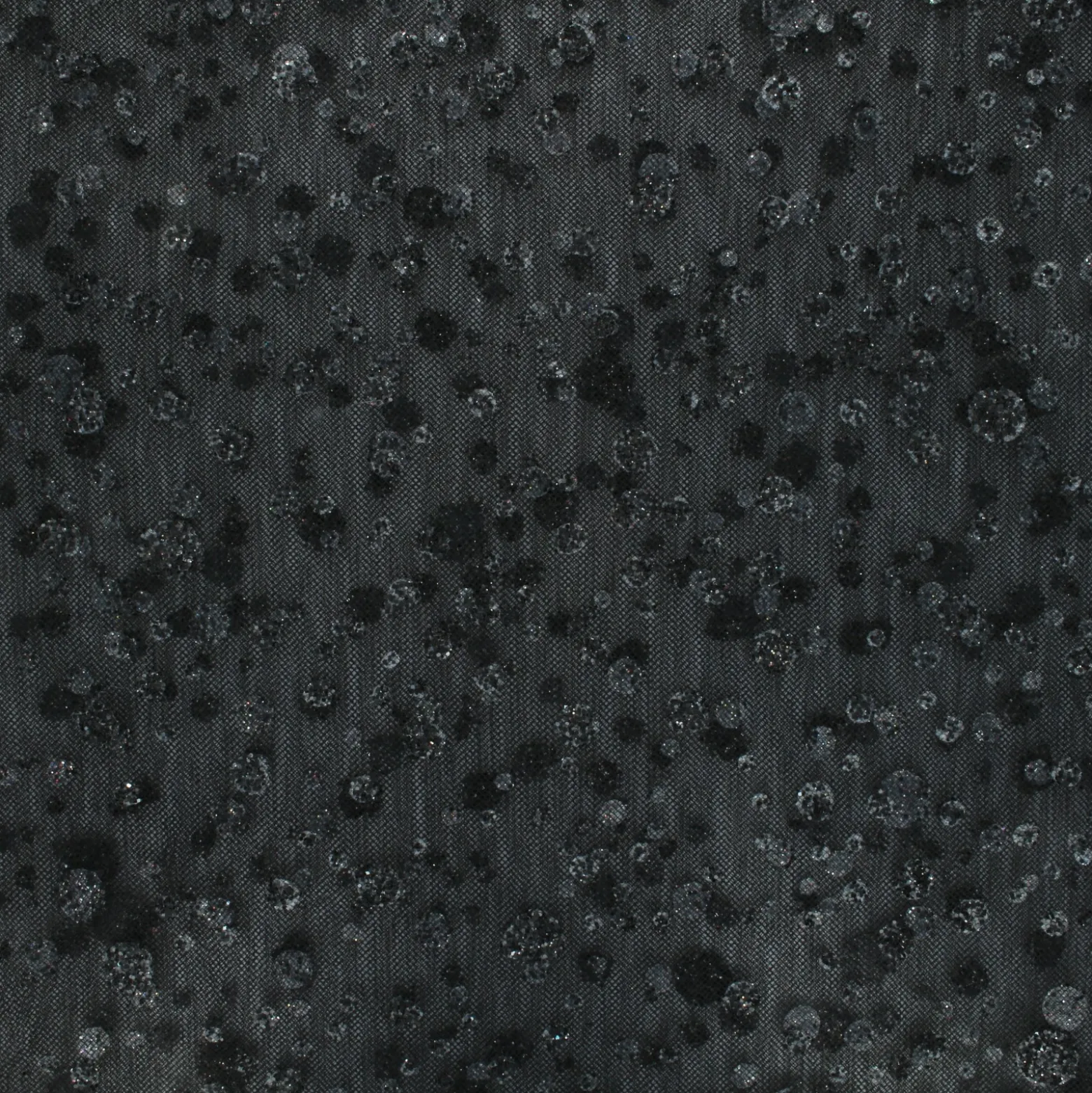 Coupon 100 cm x 140 cm Tulle pastilles paillettées noir