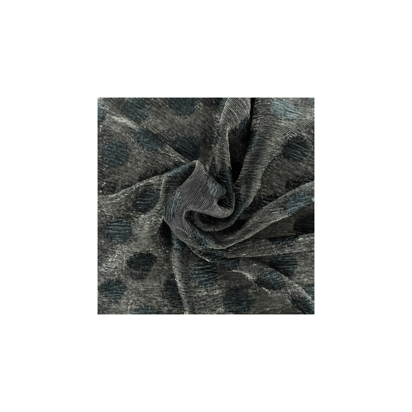 Coupon 100 cm x 155 cm Tulle souple irisé pois noir - noir