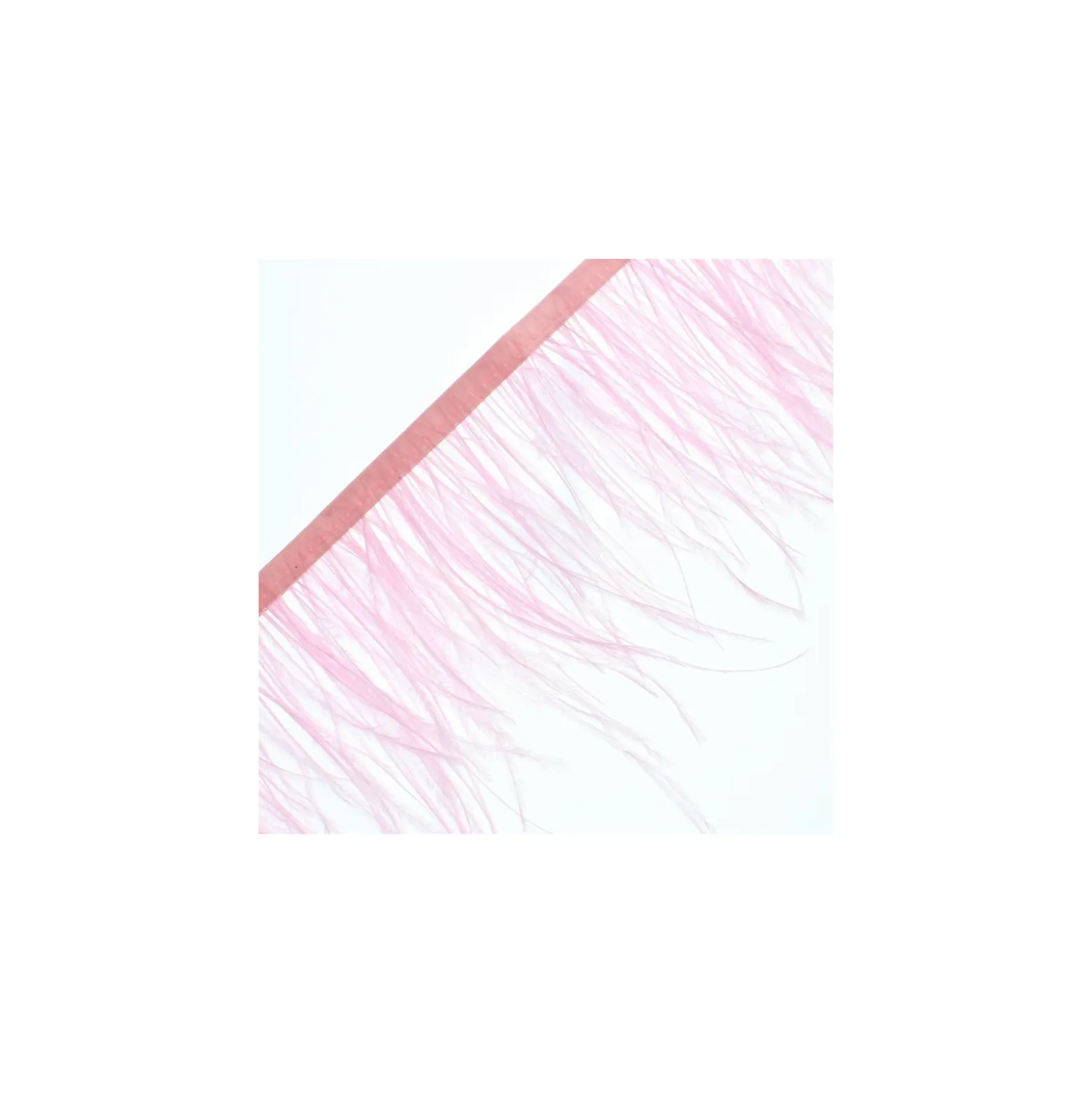 Coupon 2 m Galon Plumes d'Autruche Rio 14 cm - Rose