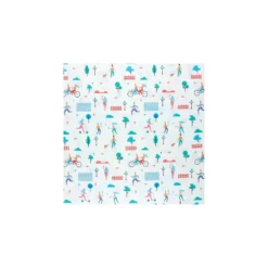 Coupon tissu coton cretonne Journée au parc - blanc (50 cm x 140 cm)