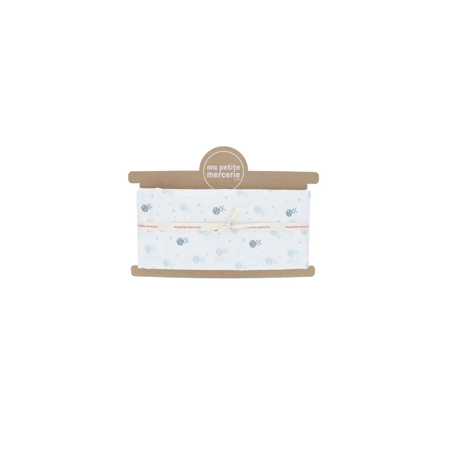 Coupon tissu coton cretonne Skully - bleu (50 cm x 150 cm)