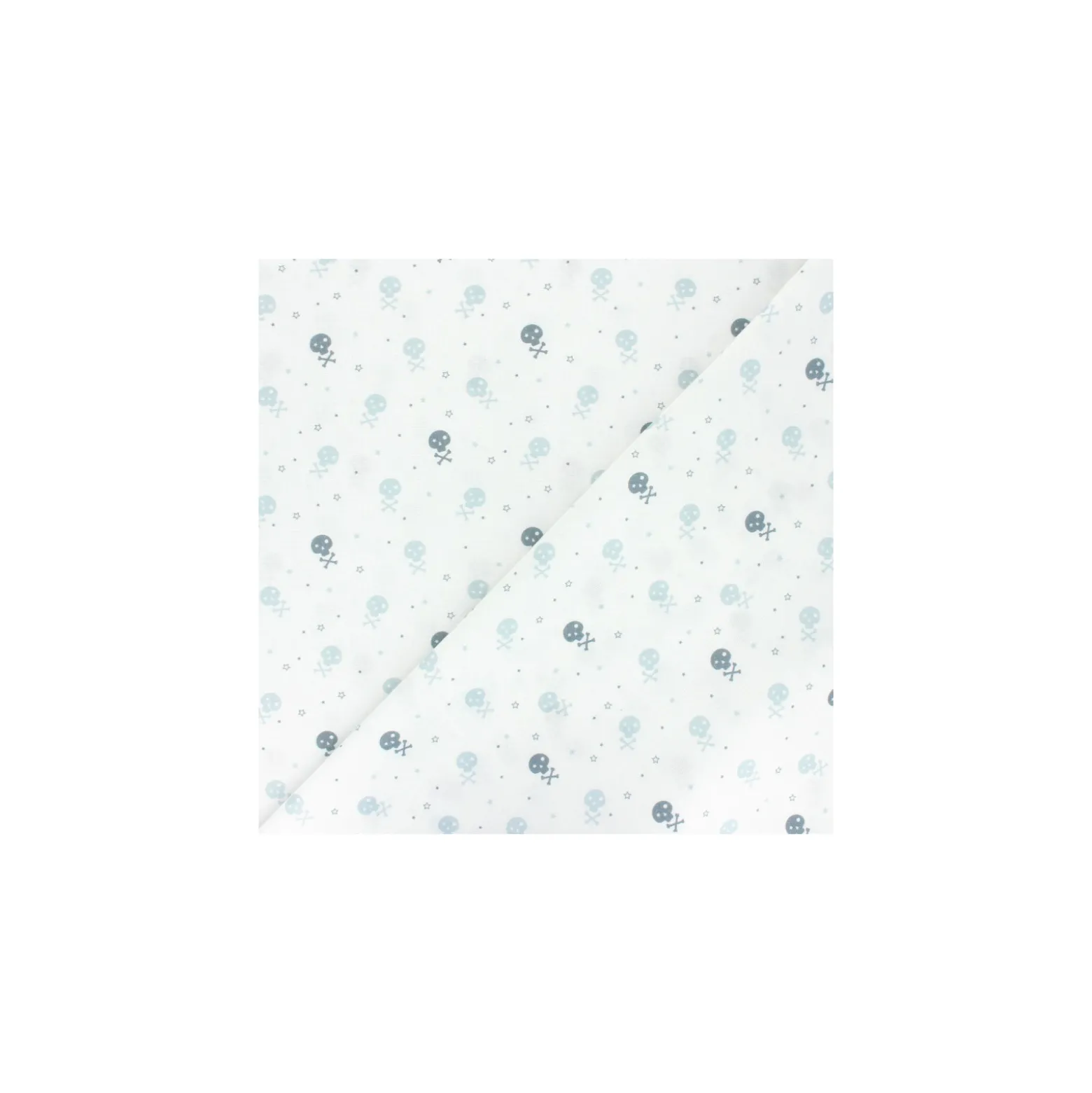 Coupon tissu coton cretonne Skully - bleu (50 cm x 150 cm)