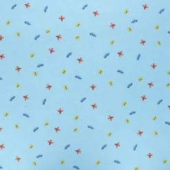 Coupon tissu popeline de coton Poppy Tiny Traffic - bleu glacier (50 cm x 145 cm)