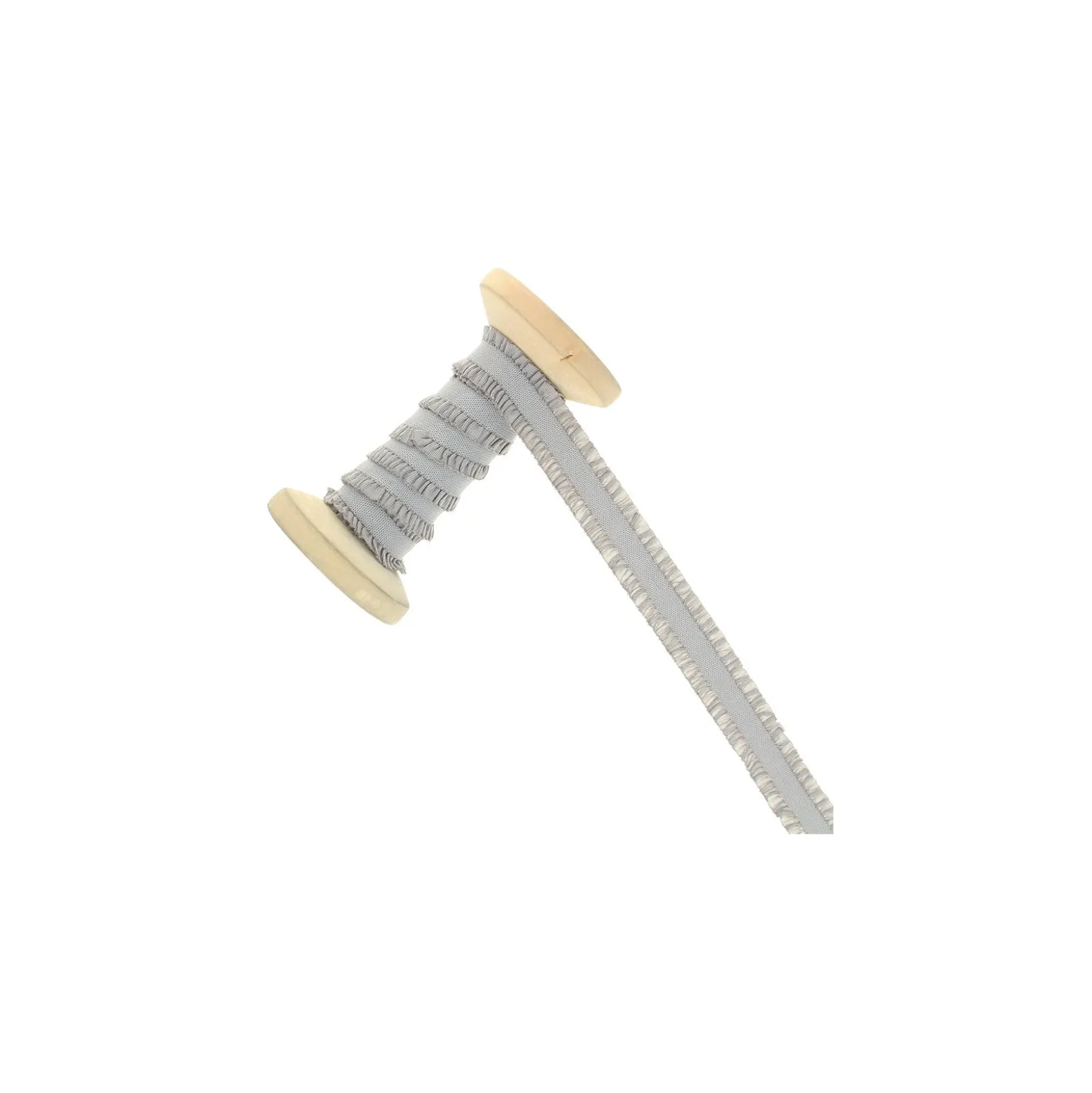 Elastique double volant 15 mm - gris souris - Bobine de 15 m