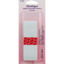 Elastique 32 mm tissé souple blanc - long. 1 m - Couture loisirs