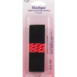 Elastique 32 mm tissé souple noir - long. 1 m - Couture loisirs
