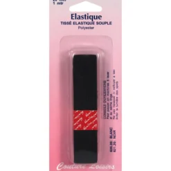 Elastique 20 mm tissé souple noir - long. 1 m - Couture loisirs